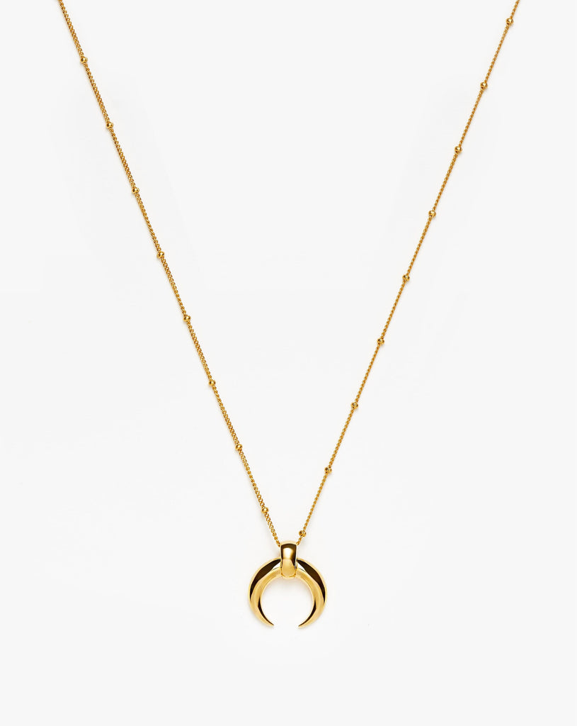 Lucas Large Horn Pendant Necklace|18ct Gold Plated